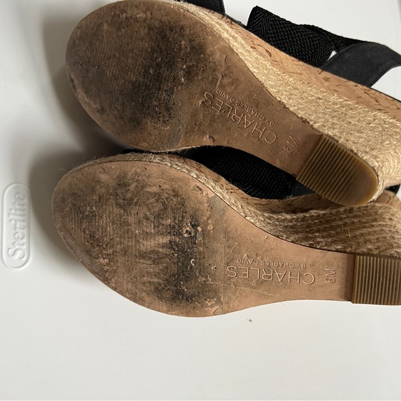 Charles David black espadrille wedges size 6 - Picture 3 of 7